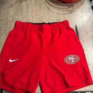 49ers Nike Red Athletic Shorts with SF Logo
